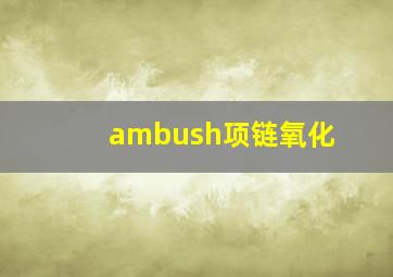 ambush项链氧化