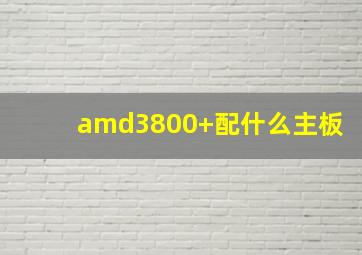 amd3800+配什么主板