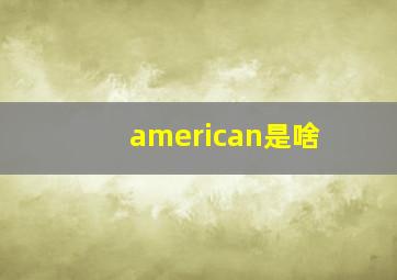 american是啥