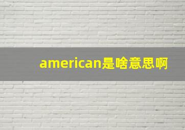 american是啥意思啊