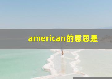 american的意思是