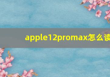 apple12promax怎么读