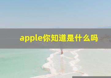 apple你知道是什么吗