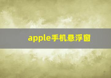 apple手机悬浮窗