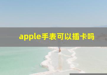 apple手表可以插卡吗