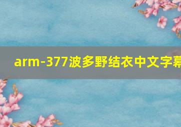 arm-377波多野结衣中文字幕