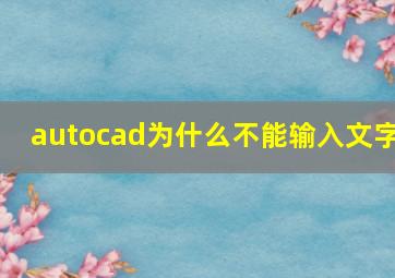 autocad为什么不能输入文字