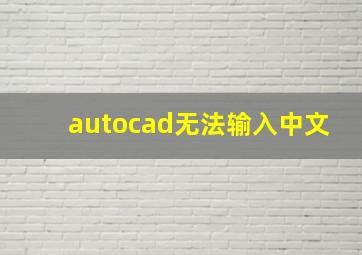 autocad无法输入中文