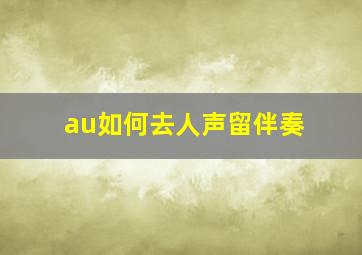 au如何去人声留伴奏