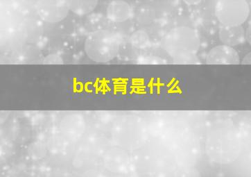 bc体育是什么