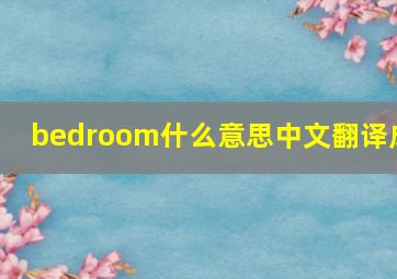 bedroom什么意思中文翻译成