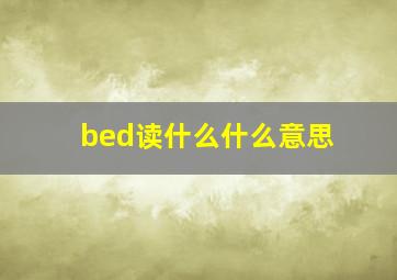 bed读什么什么意思