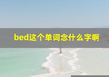 bed这个单词念什么字啊