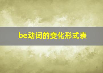 be动词的变化形式表