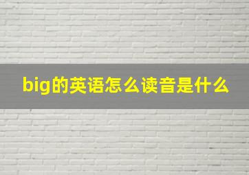 big的英语怎么读音是什么