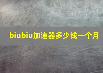 biubiu加速器多少钱一个月