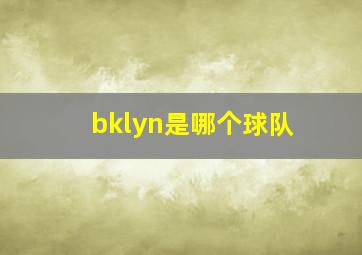 bklyn是哪个球队