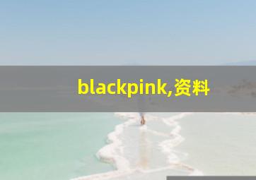 blackpink,资料