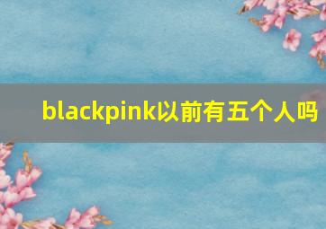 blackpink以前有五个人吗