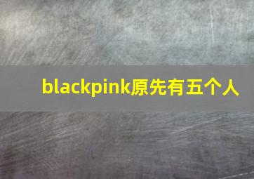 blackpink原先有五个人