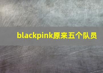 blackpink原来五个队员