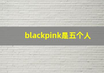 blackpink是五个人