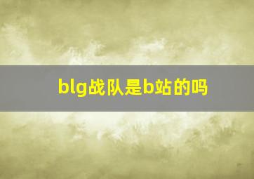 blg战队是b站的吗