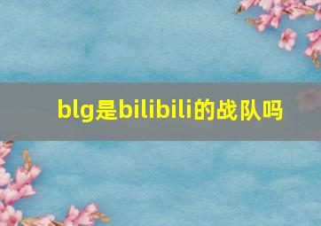 blg是bilibili的战队吗