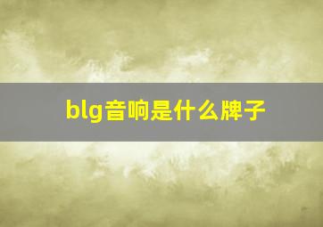 blg音响是什么牌子