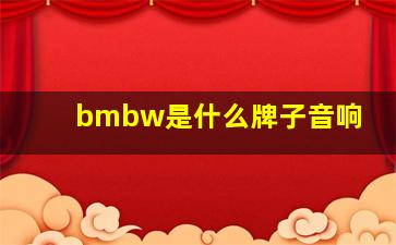 bmbw是什么牌子音响