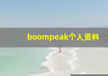 boompeak个人资料