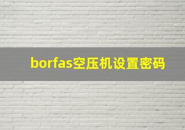 borfas空压机设置密码