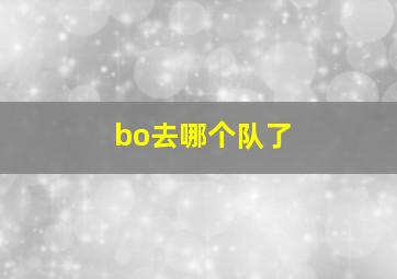 bo去哪个队了