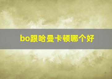 bo跟哈曼卡顿哪个好