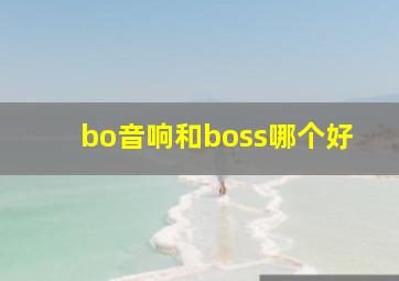 bo音响和boss哪个好