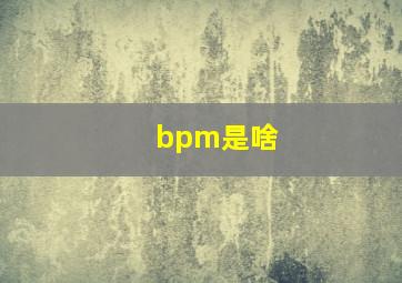 bpm是啥