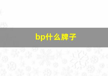 bp什么牌子