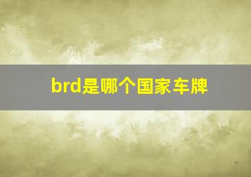 brd是哪个国家车牌