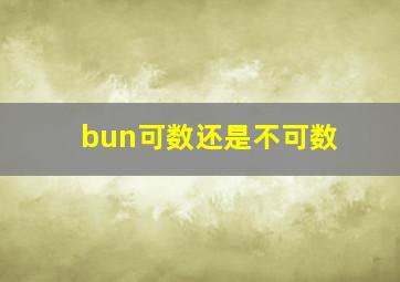 bun可数还是不可数