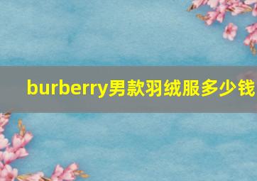 burberry男款羽绒服多少钱