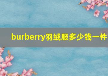 burberry羽绒服多少钱一件