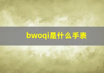 bwoqi是什么手表