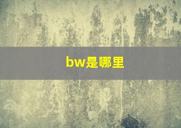 bw是哪里