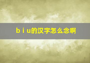 bⅰu的汉字怎么念啊