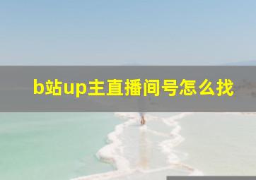 b站up主直播间号怎么找