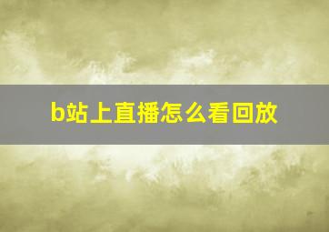 b站上直播怎么看回放