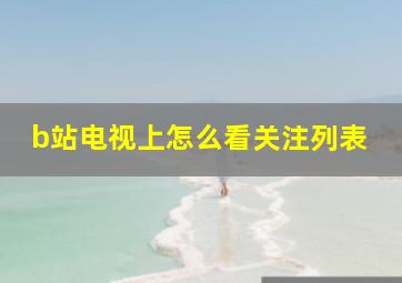 b站电视上怎么看关注列表