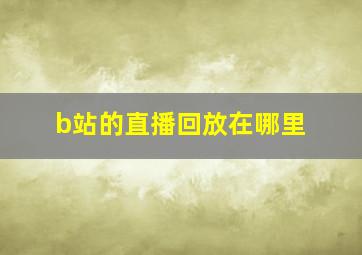 b站的直播回放在哪里