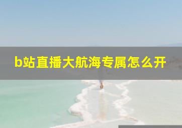 b站直播大航海专属怎么开