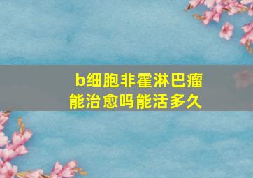 b细胞非霍淋巴瘤能治愈吗能活多久